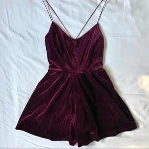 Red Velvet Strappy Romper